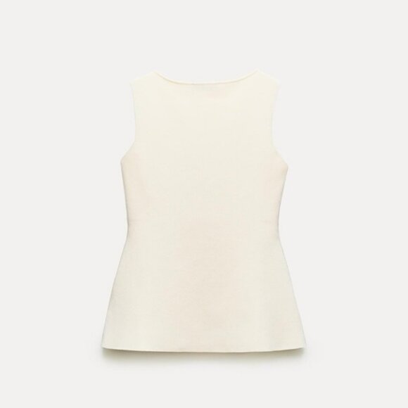 ZARA BASIC KNIT GOLD BUTTON VEST - Picture 4 of 4